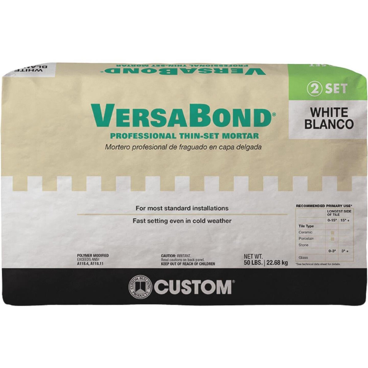 Custom Building Products VersaBond 50 Lb. White Fortified ThinSet Mortar Brandenburg, KY