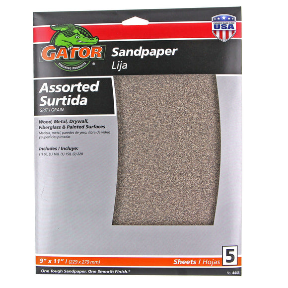 Gator's multi-purpose aluminum oxide sandpaper (9