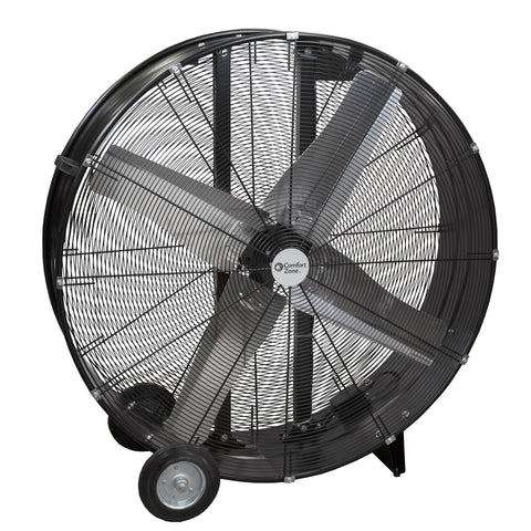 Comfort Zone 42 3-Speed High Velocity Industrial Drum Fan In Black (42, Black)