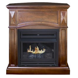 Belmont Gas Fireplace, Vent-Free, Vintage Cherry Finish, 20,000-BTU