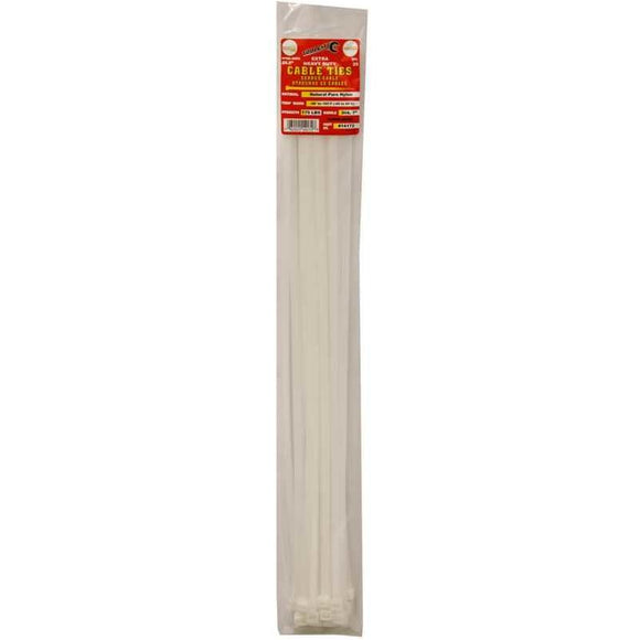 Tool City 24.9 in. L White Cable Tie 25 Pack (24.9