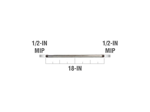 Southland 1/2-in x 18-in Galvanized Steel Schedule 40 Pipe (1/2-in x 18-in, Galvanized)