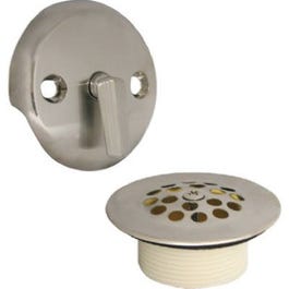 Bath Drain Kit With Trip Lever Overflow Plate, Brushed Nickel