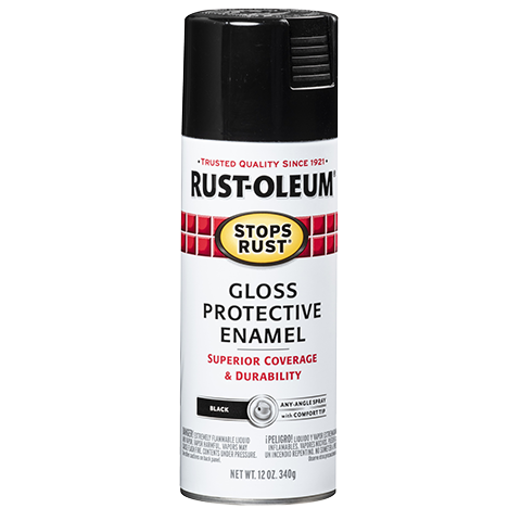 Rust-Oleum Stops Rust Gloss Protective Enamel Spray Paint (12 oz., Black)