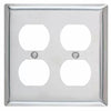 Pass & Seymour Smooth Metal Wall Plate, 2gang Duplex, 302/304 Stainless Steel