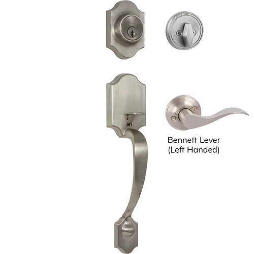 Callan Chatham Single Cylinder Handleset, Satin Nickel (US15)