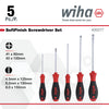 Wiha Tools 5 Piece SoftFinish Slotted and Phillips Screwdriver Set