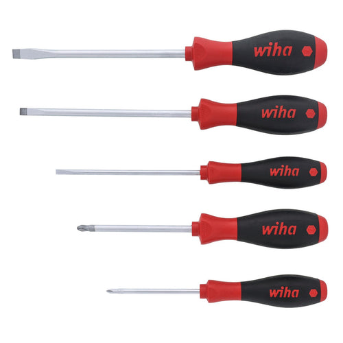 Wiha Tools 5 Piece SoftFinish Slotted and Phillips Screwdriver Set