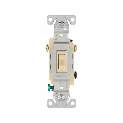 Eaton Cooper Wiring Grounded Toggle Switch 15A, 120V Ivory (120V, Ivory)