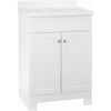 Edgewater Vanity Combo,  White Finish & White Marble Top, 25 x 18.5 x 37.5-In.