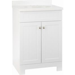 Edgewater Vanity Combo,  White Finish & White Marble Top, 25 x 18.5 x 37.5-In.