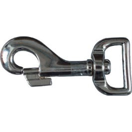 Nickel Bolt Snap, Loop Swivel Eye, 1 x 3.125-In.