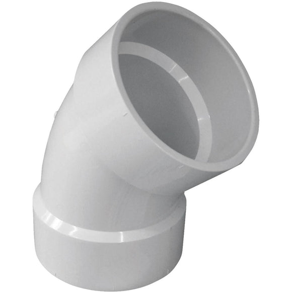 Charlotte Pipe 6 In. 45D PVC Short Radius Elbow