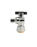 Quick Fitting 1/2” x 1/4” OD. Chrome Plated, 1/4 Turn Angle Stop Valve